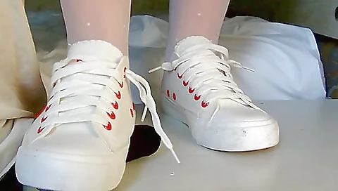 Passionate Girl Crushing A Cock With Her Thick Feet In Nylon Stockings